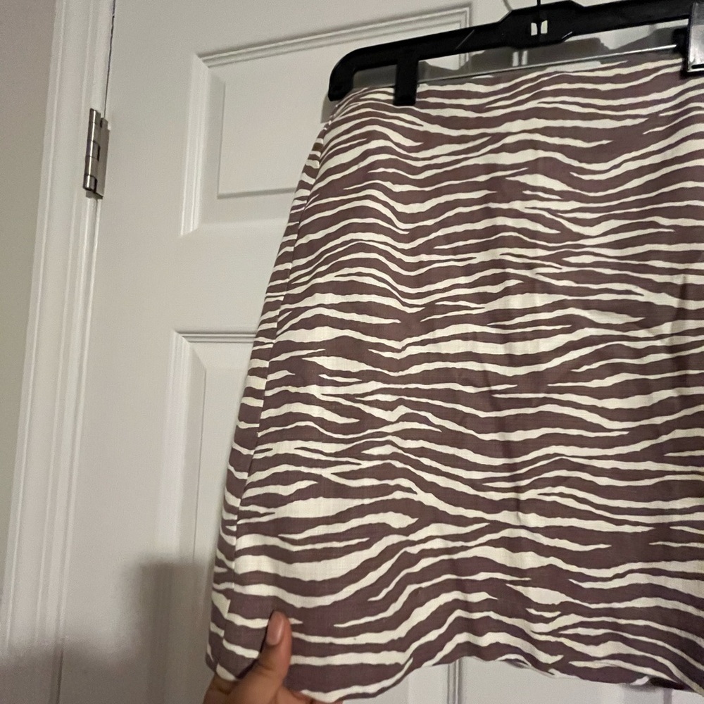 Loft Zebra Print Brown and White Skirt - Picture 3 of 9